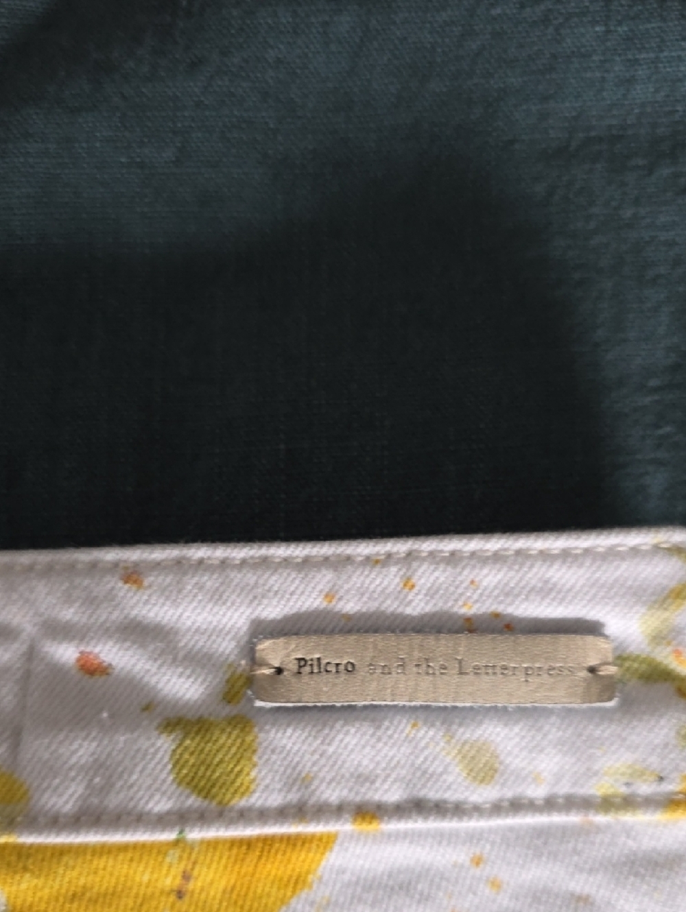 Pilcro and the Letterpress White Jeans with Yellow Lemon Floral Print - Picture 7 of 8
